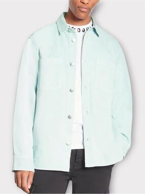 THE KOOPLES NWT Men’s Mint Denim Shirt Button Down Front Double Pocket